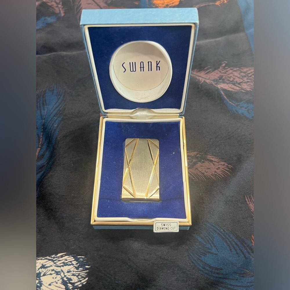 Vintage Swank Men's Money Clip Gold Tone in Case